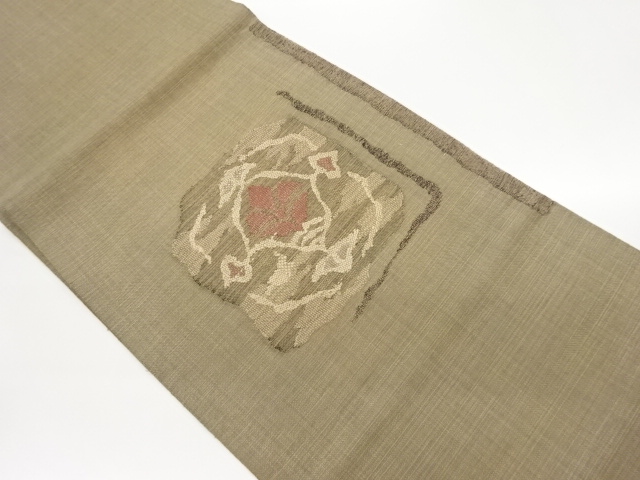 変わり四角に抽象模様織出し名古屋帯